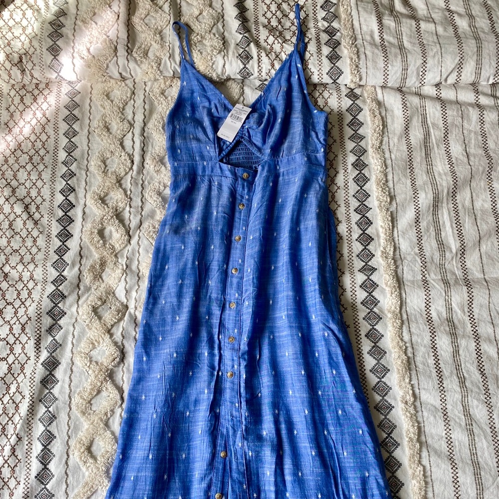 American eagle cut-out chambray midi dress